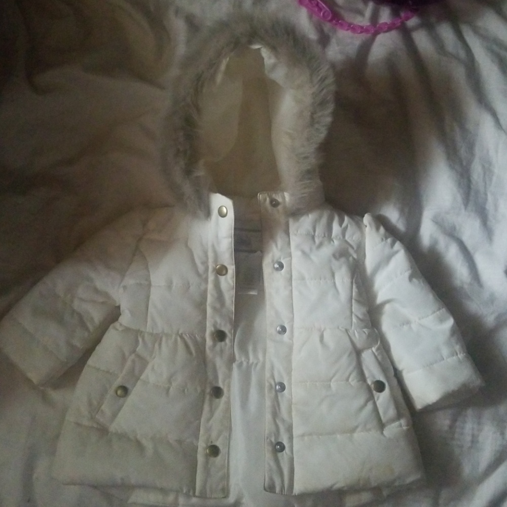 Janie and Jack Puffer coat with Faux Fur Trim